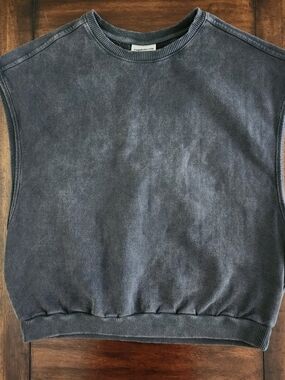Men's Sleeveless Crewneck Sweater Vest - Washed Charcoal Large